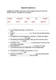 English worksheet: Comparative adjectives