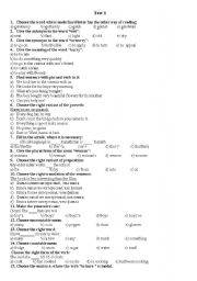 English Worksheet: Grammar Test