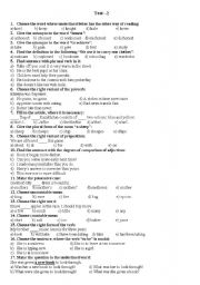 English Worksheet: Grammar TEST