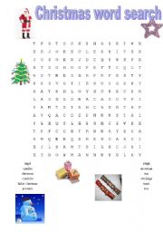 English worksheet: Christmas Word Search