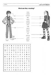 English Worksheet: clothes