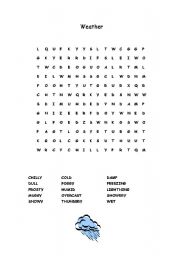 English worksheet: Weather Word Search