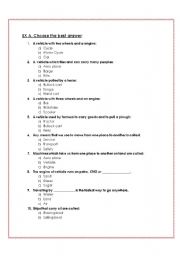 English worksheet: transport