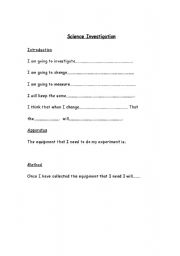 English worksheet: SC1 scaffold for year 5 or 6
