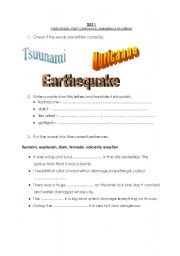 English worksheet: Test - Past Simple and Past Continuous, dangerous situations