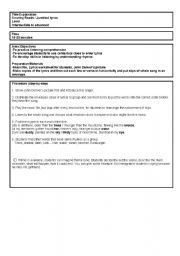 English Worksheet: Jumbled lyrics_Country road