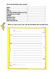 English Worksheet: writing 