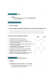 English Worksheet: Simple present Vs, present progressive