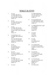 English worksheet: Food riddles