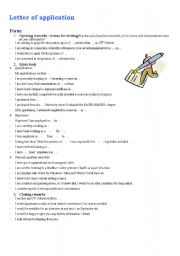 English Worksheet: letter of application