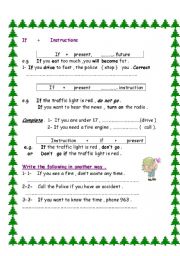 English worksheet: if +present..................instruction