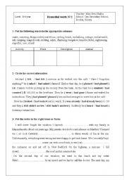English Worksheet: remedial work for 3rd year Tunisian pupils