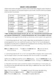 English Worksheet: subject verb agreement