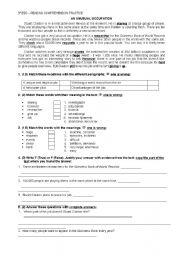 English Worksheet: An unusual occupation