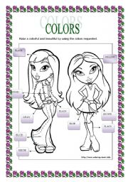 English Worksheet: COLORS