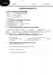 English Worksheet: continuous assessment