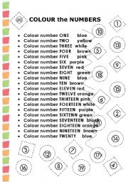 colour the numbers 