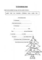 English Worksheet: O christmas tree