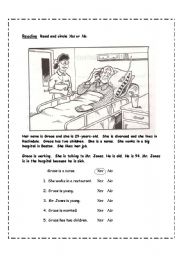 English Worksheet: READING for beginners