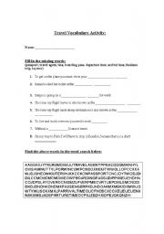 English Worksheet: Travel worksheet