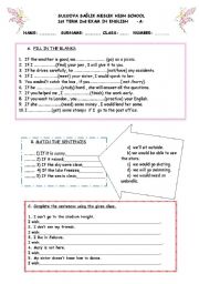 English worksheet: 10th gare second english exam