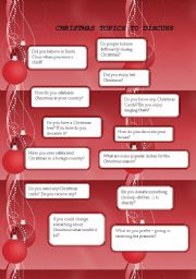 English Worksheet: christmas questions