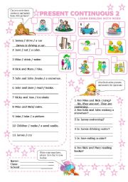 English Worksheet: PRESENT CONTINUOUS 2 with winx and ben10