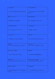 English Worksheet: reported speech game