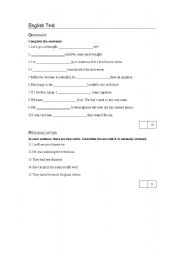 English worksheet:  English Test