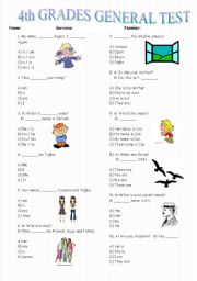 4th Grades Test  -75 Questions (Part 1)