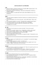 English worksheet: Guide Questions for Les Miserables