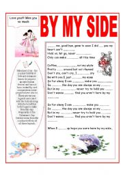 English Worksheet: by my side