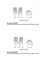 English worksheet: Me booklet -high frequency sight word be