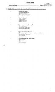 English worksheet: WRITTEN PRACTISE