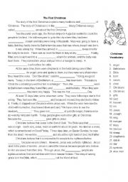 English Worksheet: The First Christmas