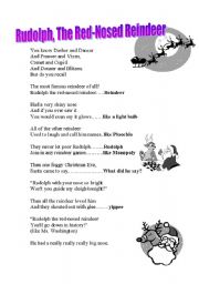 English Worksheet: Rudolph, the Red-Nosed Reindeer 