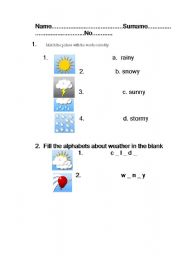 English worksheet: weather