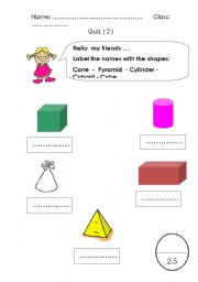 Math Quiz 2 ( 3D Shapes )