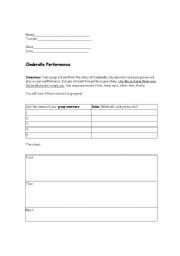 English Worksheet: Cinderella Skit Worksheet