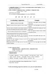 English Worksheet: compound sentence and exercise