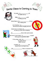 English Worksheet: Santa Claus is Coming to Town