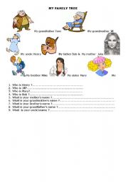 English Worksheet: FAMILY TREE 