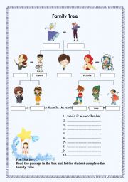 English Worksheet: Family tree