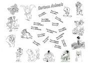 English Worksheet: Cartoon animals 