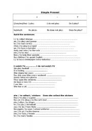 English Worksheet: simple present