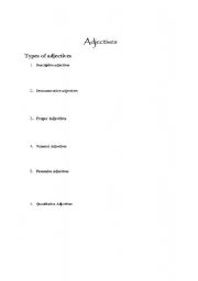 English worksheet: adjective