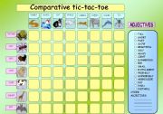 English Worksheet: Comparative tic-tac-toe with animals