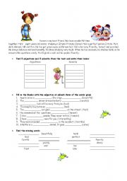 English Worksheet: adjective adverb