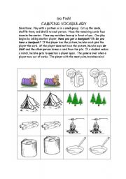 English worksheet: Camping GO FISH!