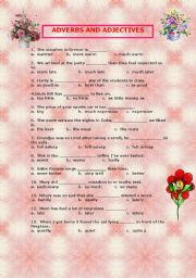 English Worksheet: ADJECTIVES AND ADVERBS 1,,